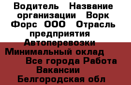 Водитель › Название организации ­ Ворк Форс, ООО › Отрасль предприятия ­ Автоперевозки › Минимальный оклад ­ 42 000 - Все города Работа » Вакансии   . Белгородская обл.